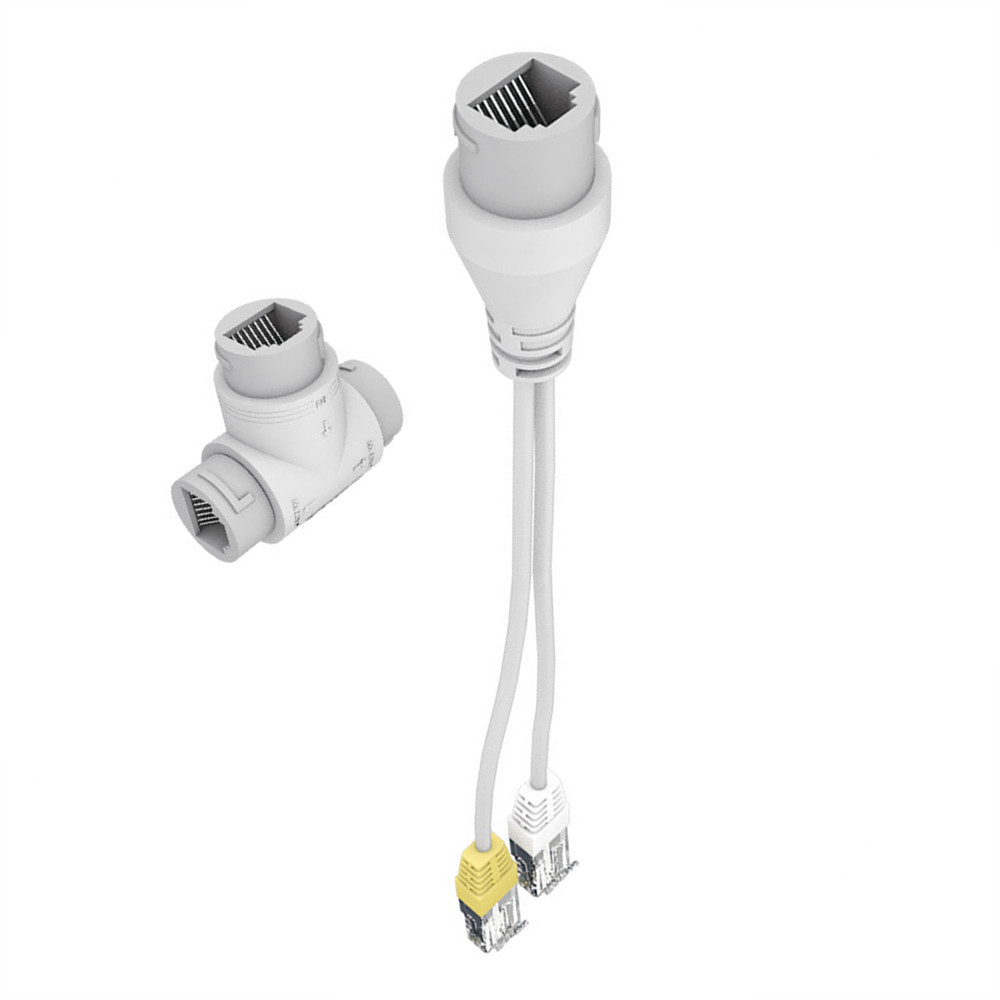 1Set POE Splitter 2-in-1 Network Cabling Connector Three-way RJ45 Connector Kit
