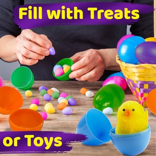 stargo Pack - Plastic Easter Eggs Empty 3.2” Large Plastic Eggs Fillable For 36