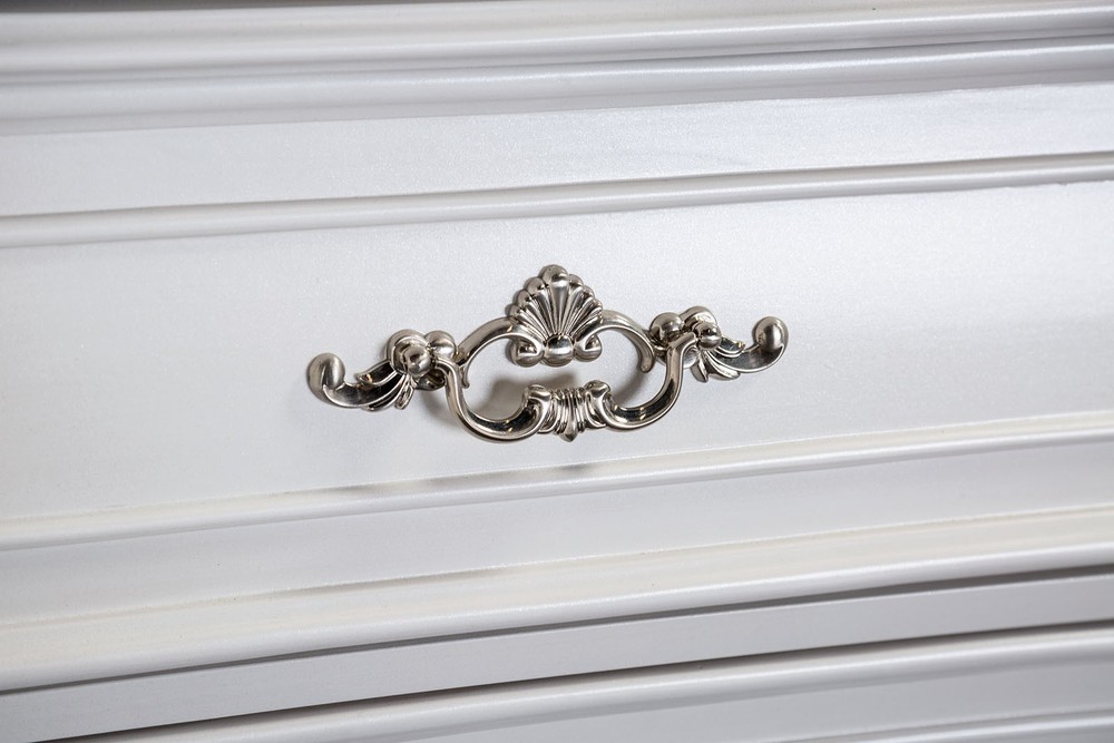Traditional Style Eastern King Size 6pc Bed Set Wing Back Headboard White AndTan