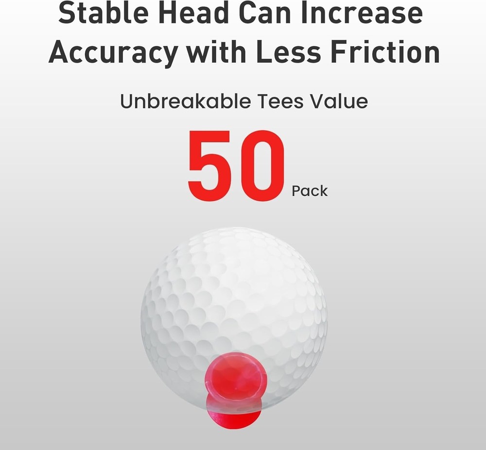 Golf Tees Step Down Plastic Unbreakable 50 Pack Reusable Bulk Professional He...