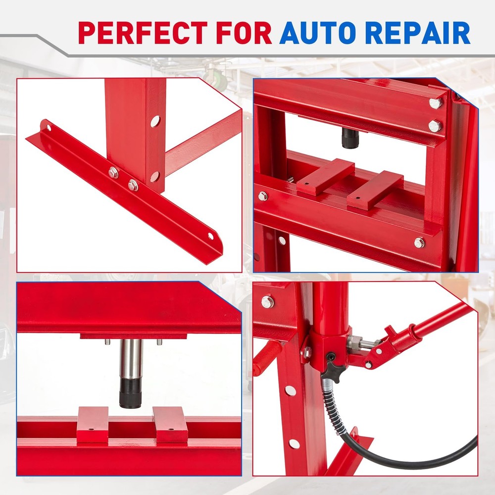 ⭐10T H-Frame Hydraulic Press,Heavy-Duty Floor Shop Press,Adjustable Worktable