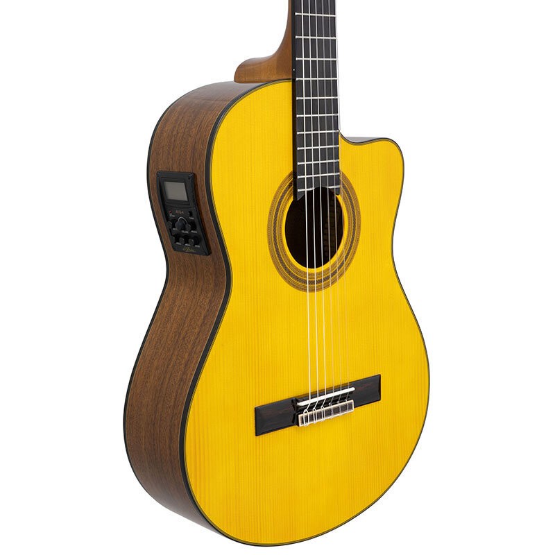 ARIA Classical Guitar with Built-in Preamp Solid Spruce Top Mahogany Back