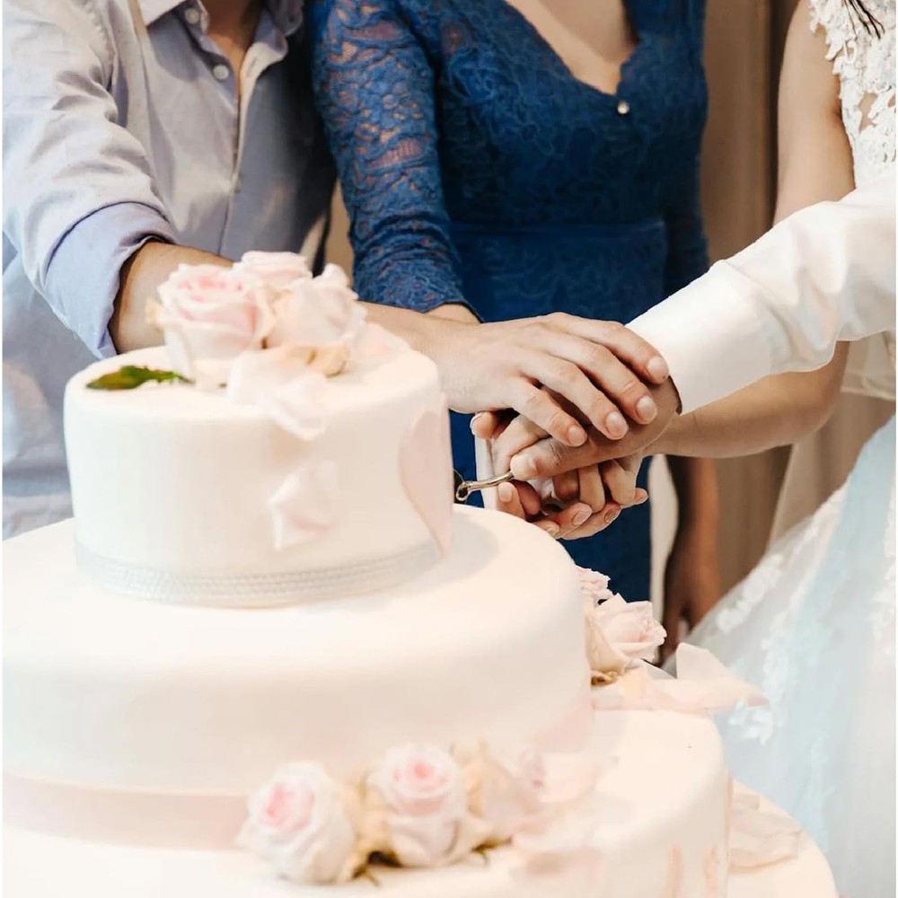 Cake Cutting Set for Wedding, Elegant Cake Knife and Server Set with Thickene...
