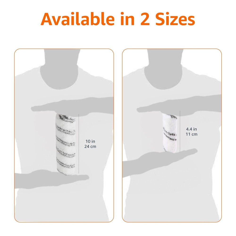 Amazon Basics Microfiber Paint Roller Covers for Smooth 24 Pack, White