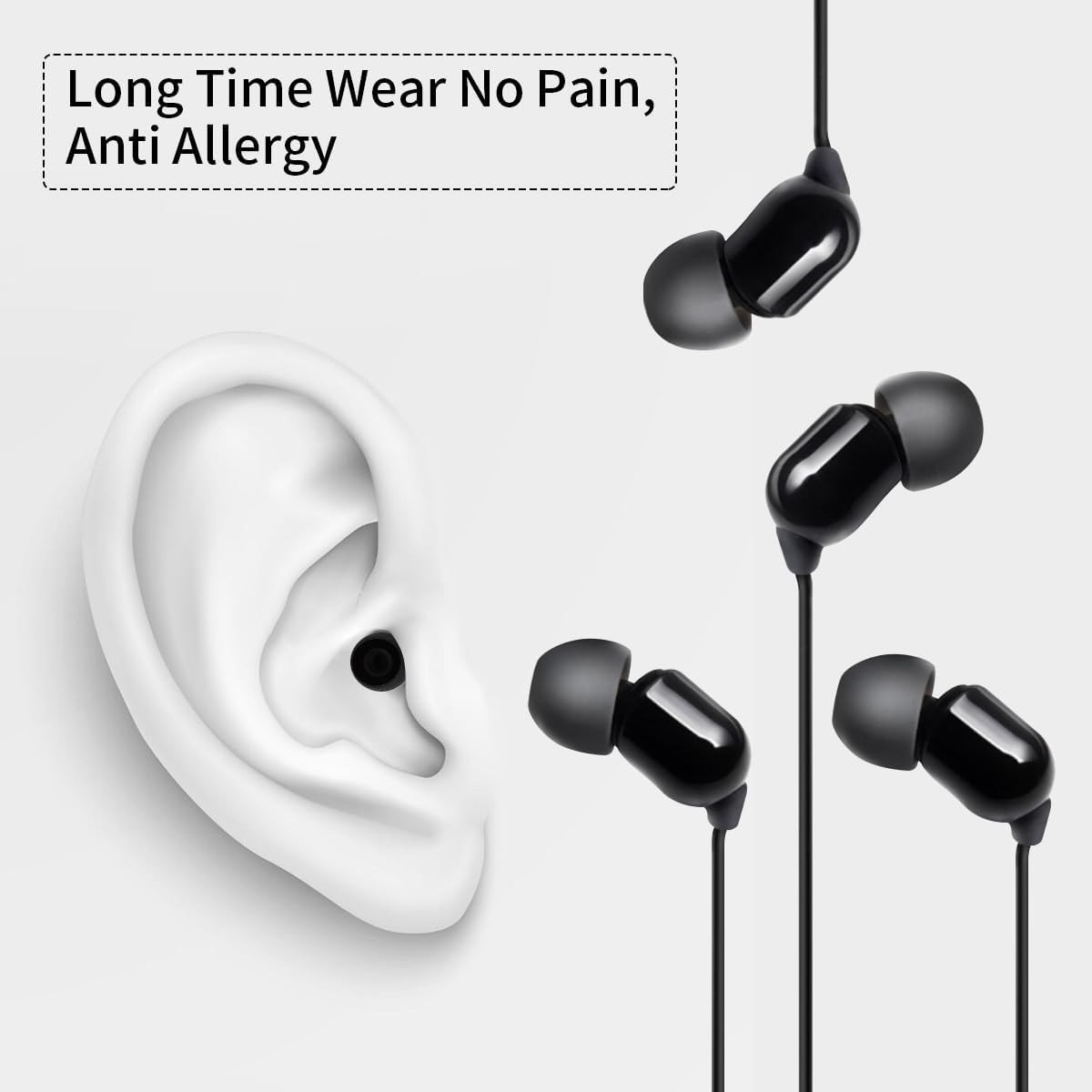 60PCS Earbuds Replacement Tips Silicone, Ear Bud Replacement Pieces Silicone, So