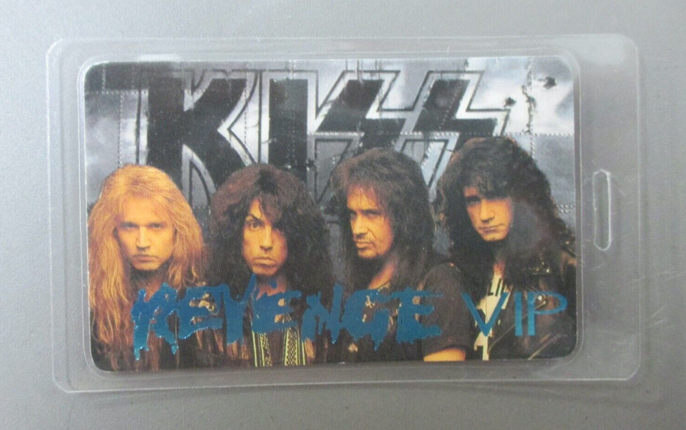 KISS backstage pass laminated Revenge Tour VIP -Blue Ink !