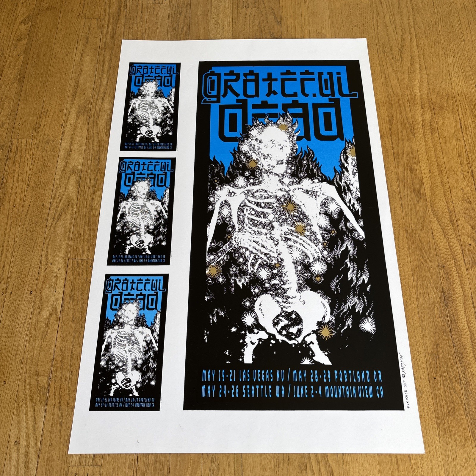 Grateful Dead 1995 Alton Kelley Uncut Variant 4 Venues