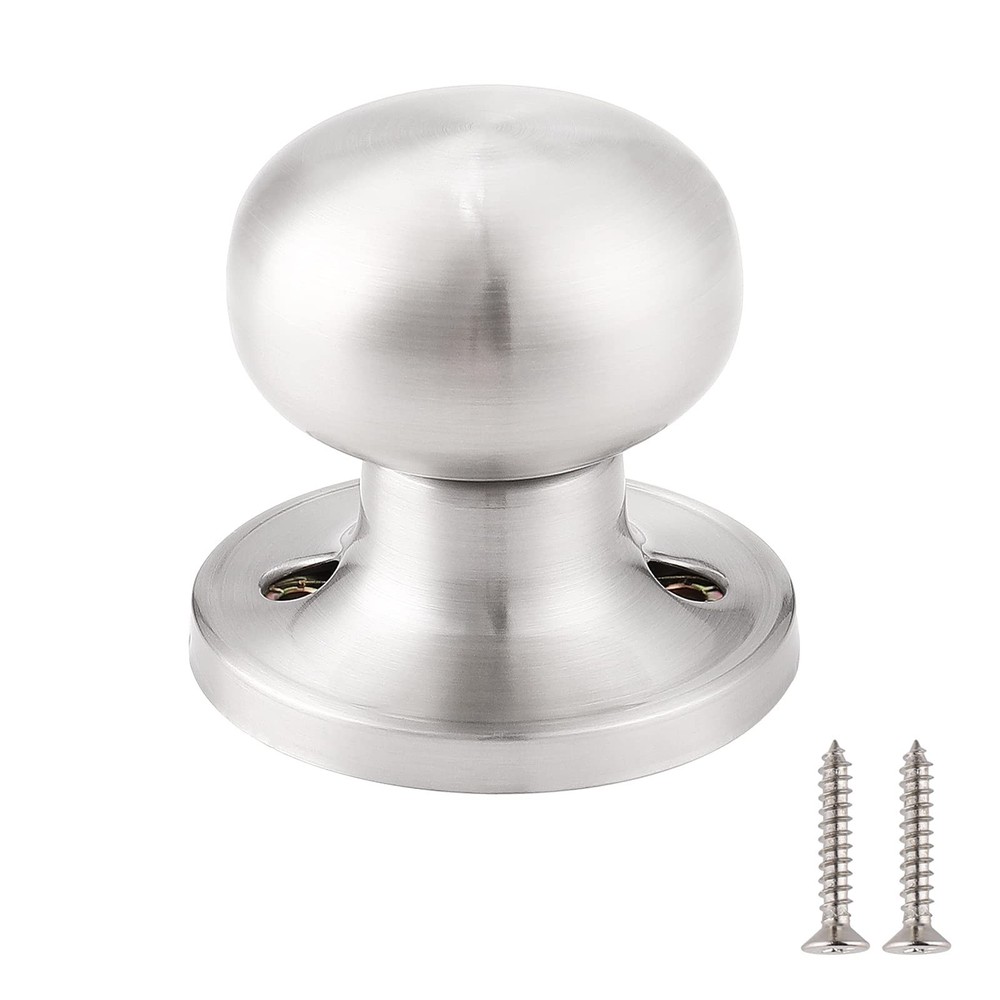 GOBEKOR 2 Pack Single Dummy Door Knobs Brushed Nickel Interior Dummy Knobs fo...