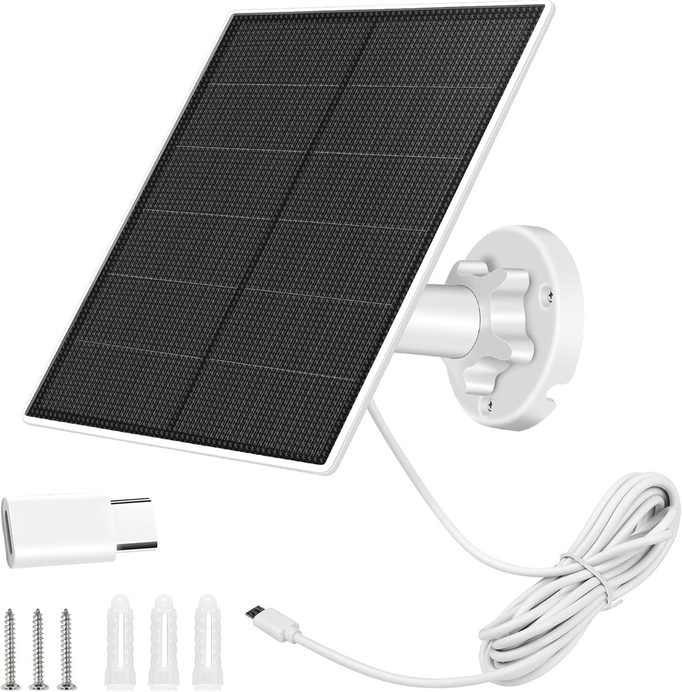 Solar Panel Charger for Security Camera Outdoor, 5W Panels with 1 Pack