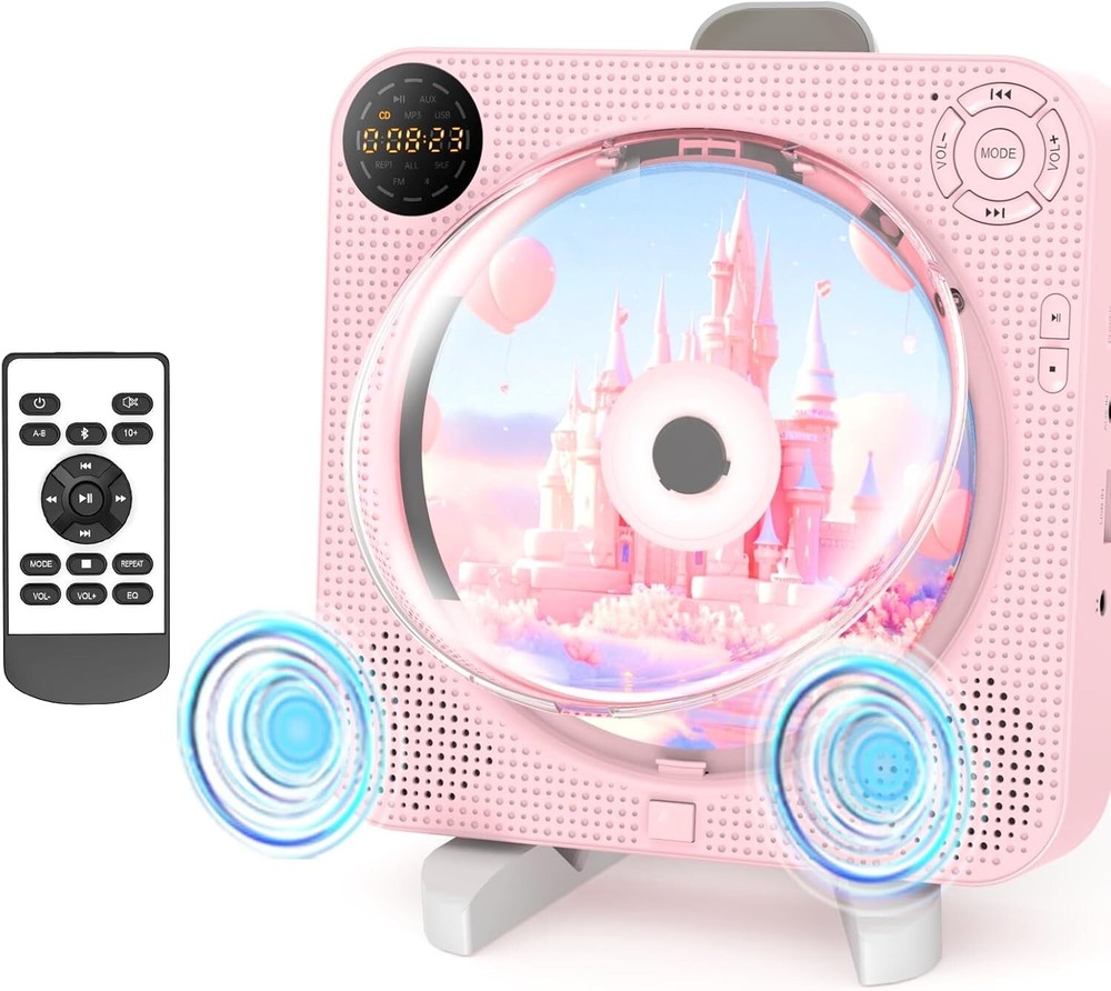 Portable CD Player with Bluetooth CD Player for Home, Rechargeable Small CD P...