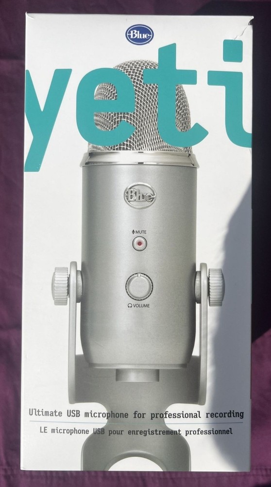 Blue Yeti USB Microphone w/ Box, Manual, USB Cable – Excellent Cond, Tested