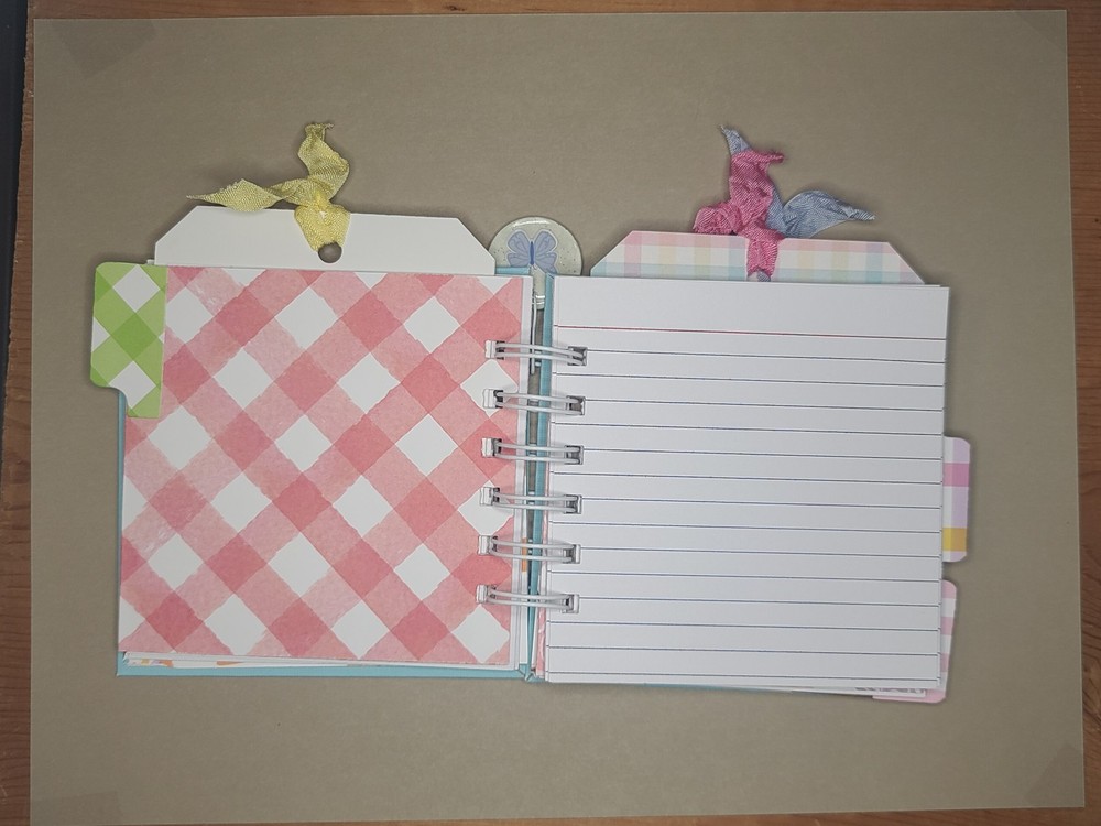 Little cinched journal notebook, Easter, handmade