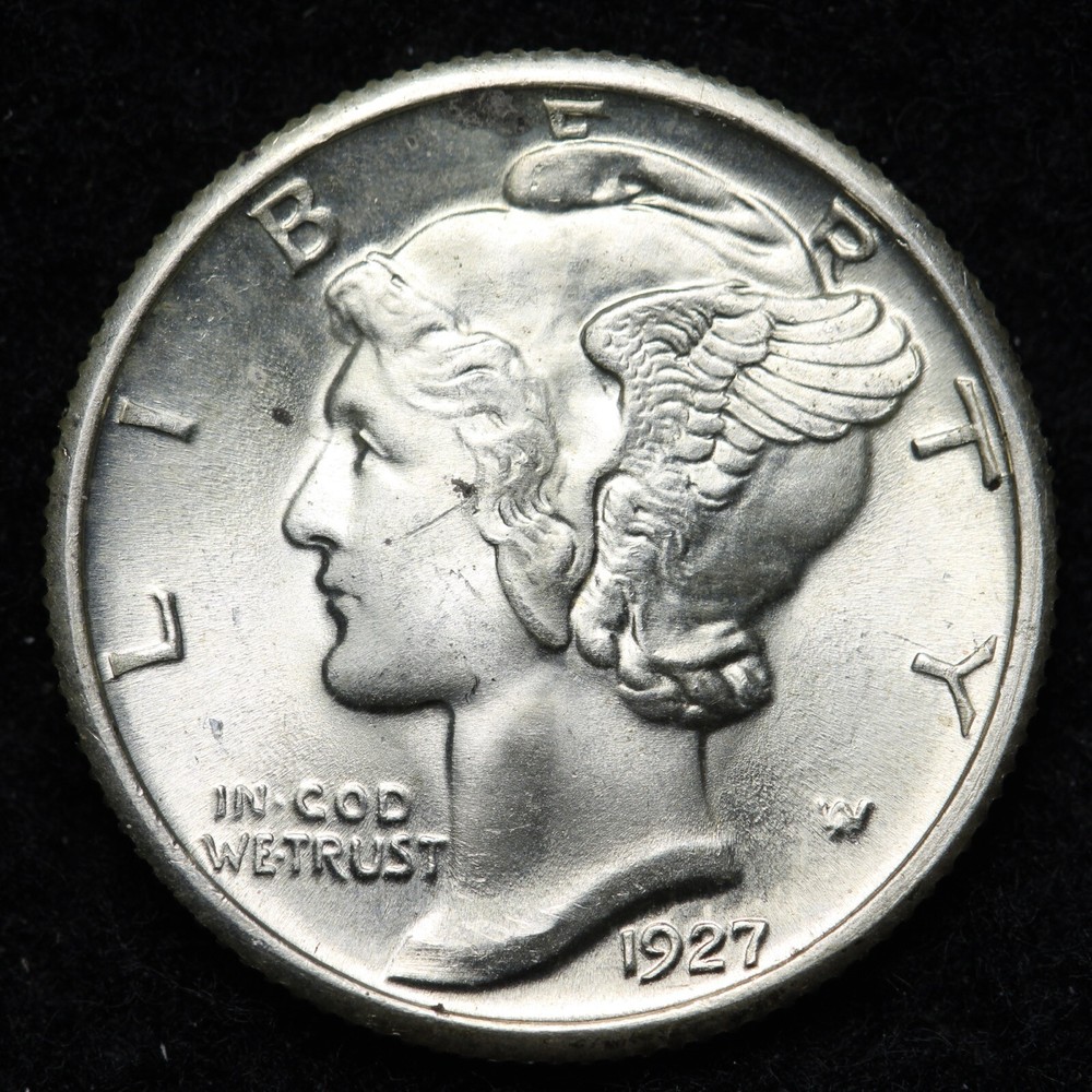 1927 Mercury Silver Dime GEM BU *UNCIRCULATED* MS FB E168 KLM
