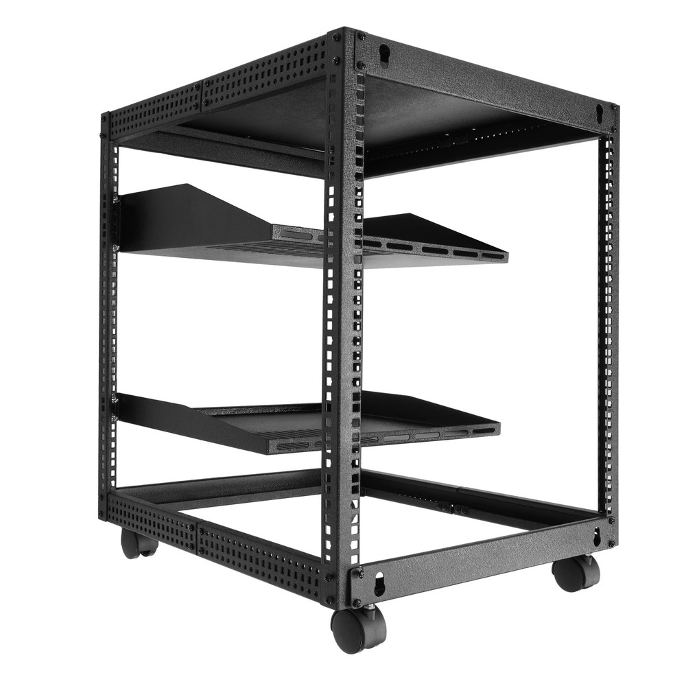 New 12U 4 Post Open Frame Server Rack Network Enclosure 23''-40'' Adjustable