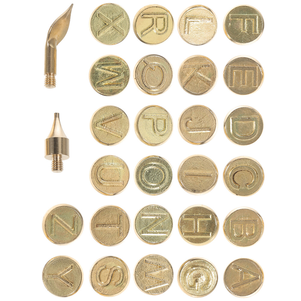 Burning Alphabet Template Tips Letters Pyrography Head Mold Work Tools