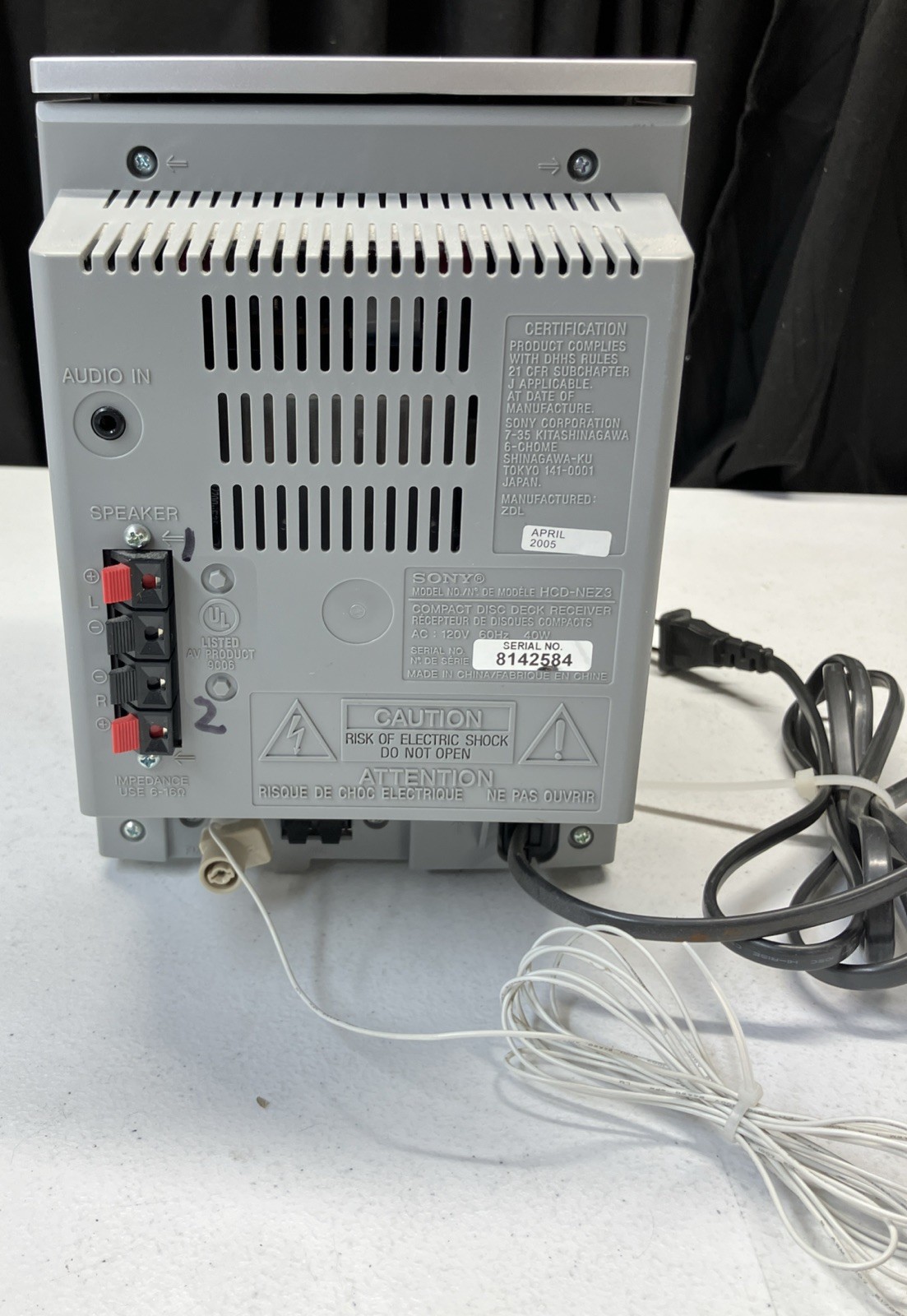 Sony HCD-NEZ3 Micro Hifi CD Tape Tested No Remote/No Speakers