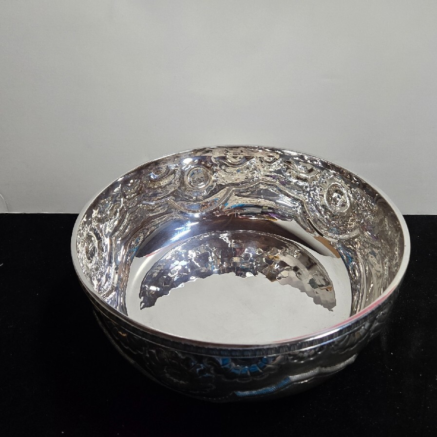 BIRKS Silver Plate Footed Serving Bowl with Plastic Insert includes original box