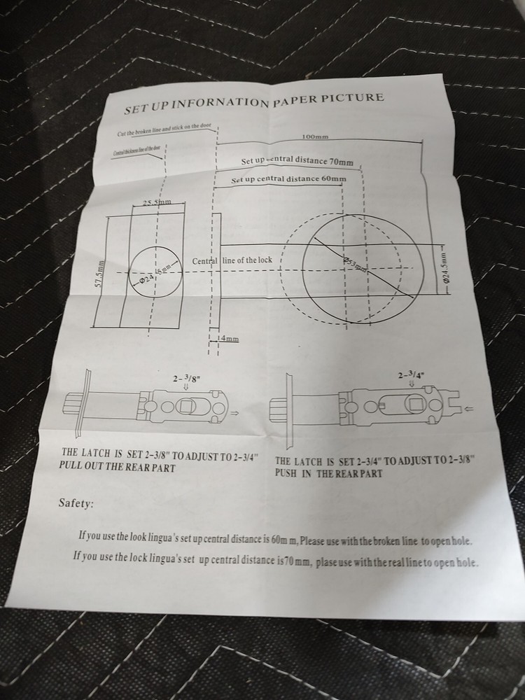 Column Handle Lock Set With Hardware - Black