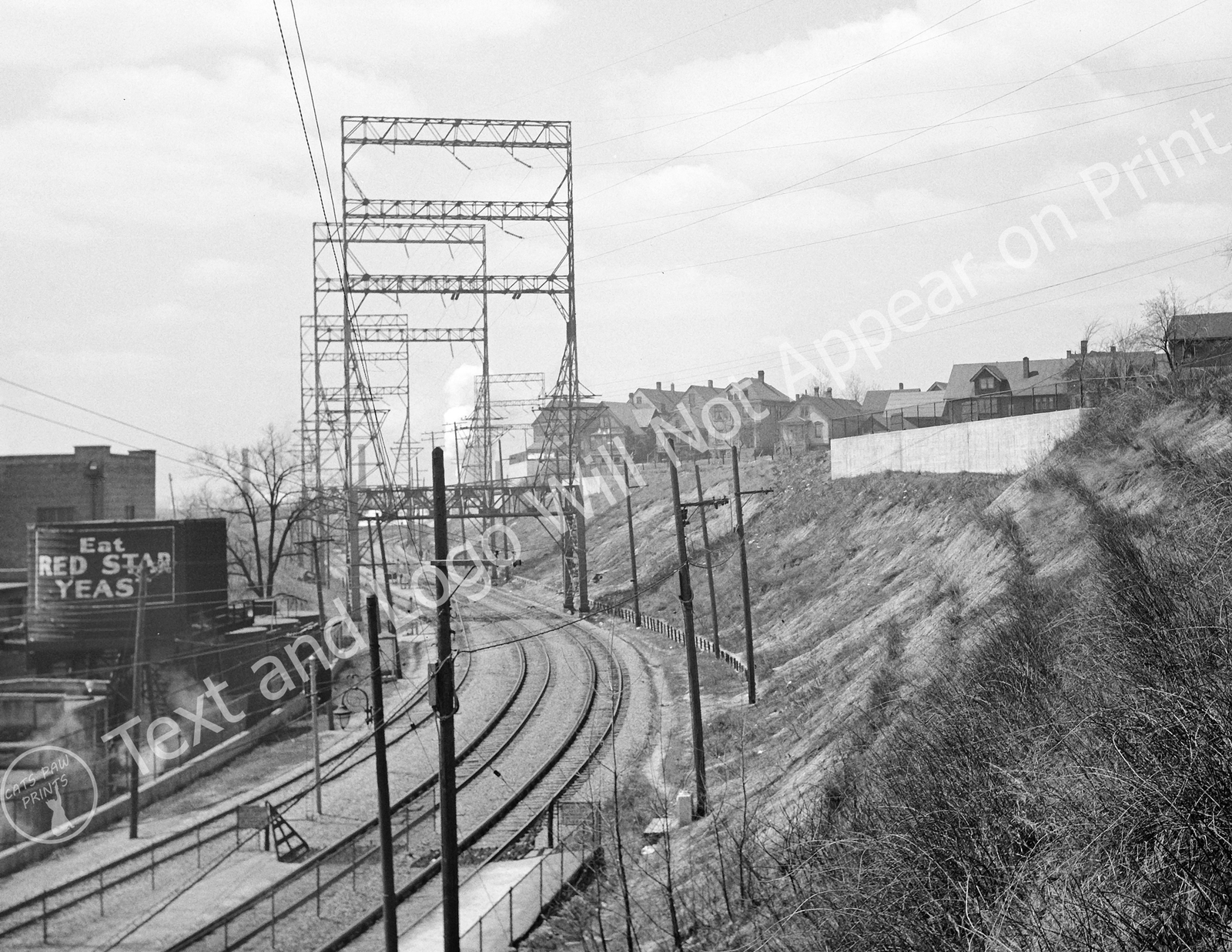 1936 Milwaukee Electric-Speedrail Tracks, Wisconsin Old Photo 8.5" x 11" Reprint