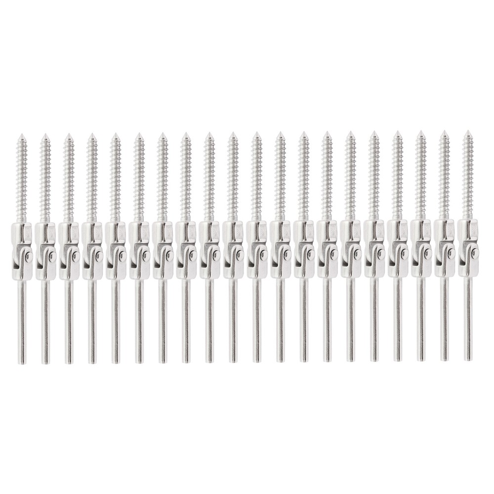 20pcs 180° Adjustable Angle Threaded Stud Tension End Cable Railing Kit NEW