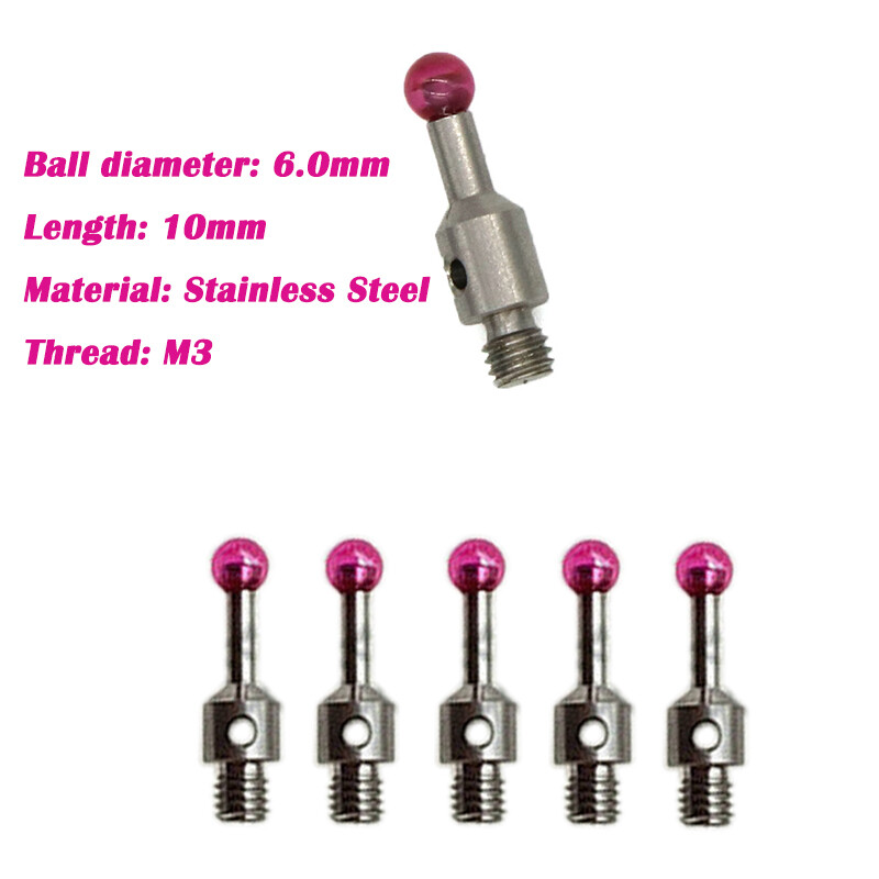6mm Touch Probe Ruby Styli Ruby Ball M3 Thread Stylus For TESA/Hexagon ROMER CMM