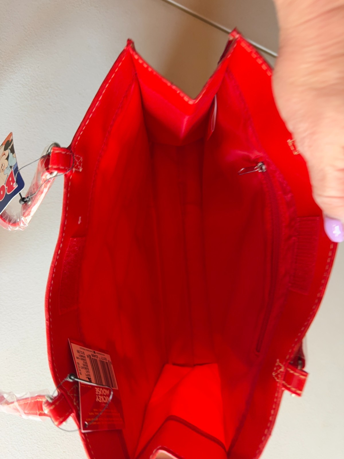 Disney Mickey & Minnie Aloha Small Red Tote Bag Purse Hawaii Retro Vintage Look