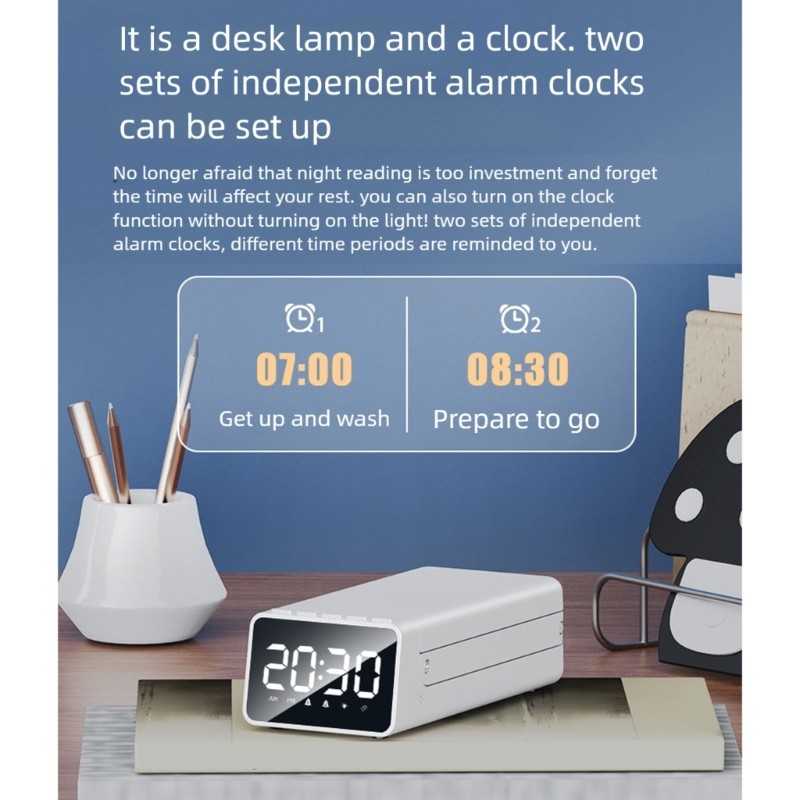 Soundless Folding Digital Clock Gentle LED Light Simple Interfaces Carryable