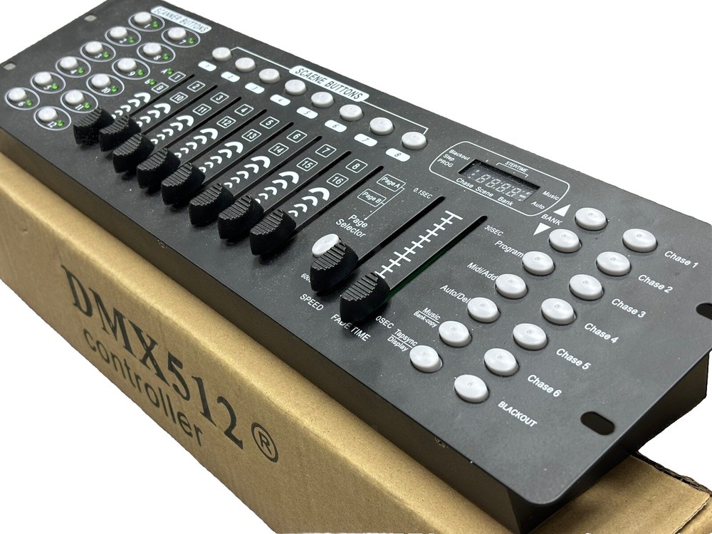 "Brand New Unboxed Black DMX512 Light Controller - Easy Lighting Control"-