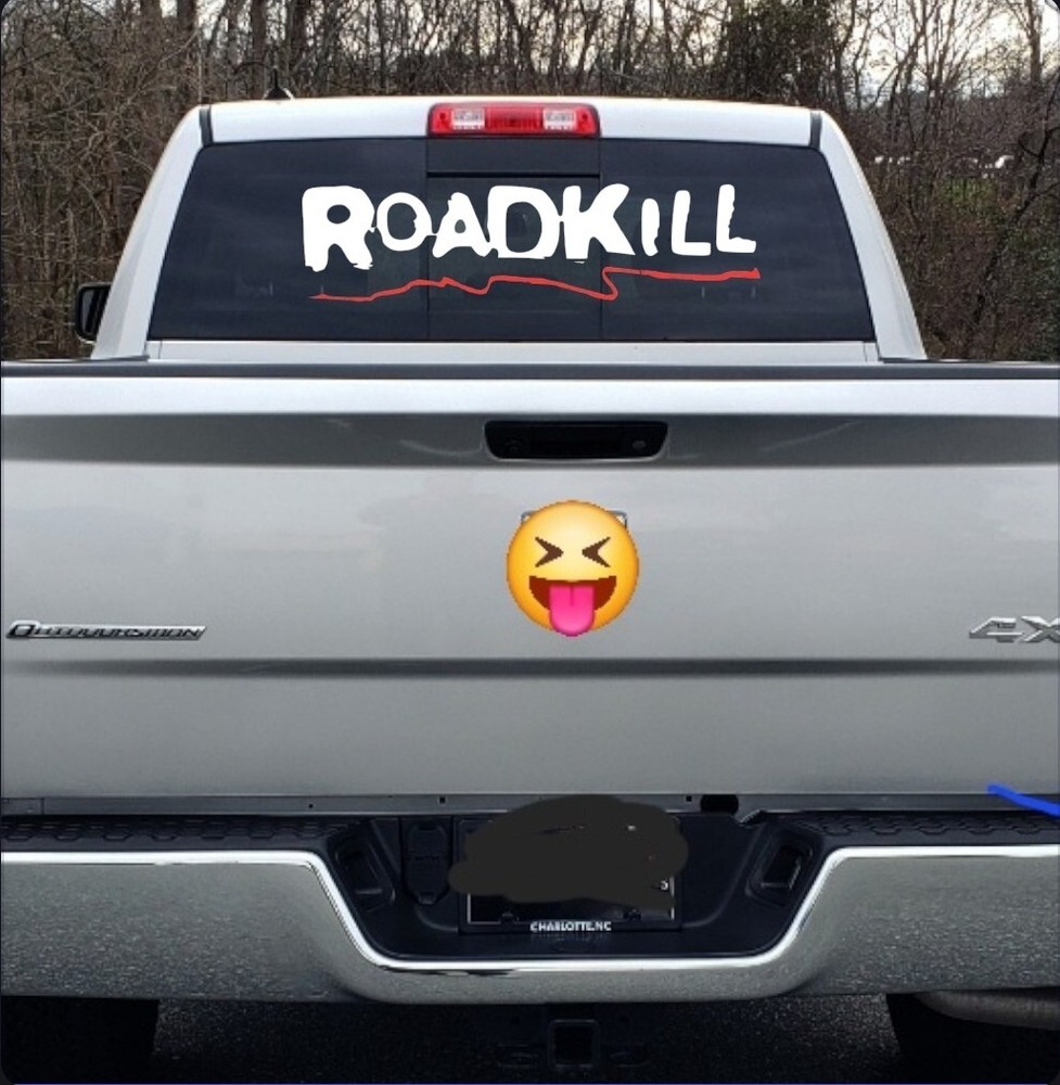Roadkill Vinyl window decal, Available in Several sizes,   9", 23", 32", 42"