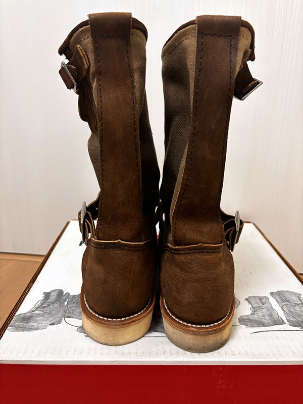 RedWIng Boots 2978 Canvas Leather Brown Engineer Boots Size 7D