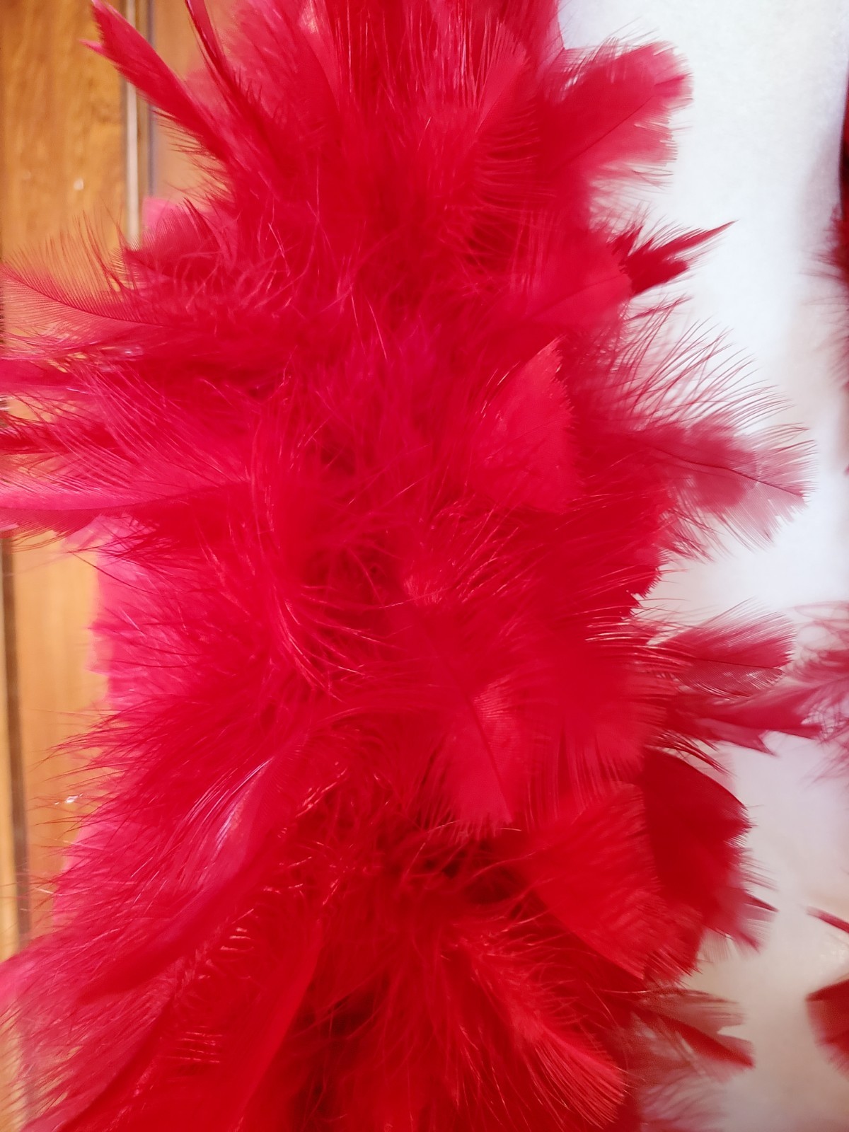 Vin 80" FULL RED TURKEY FEATHER BOA--Old Hollywood Glamour Cabaret 1920s Flapper