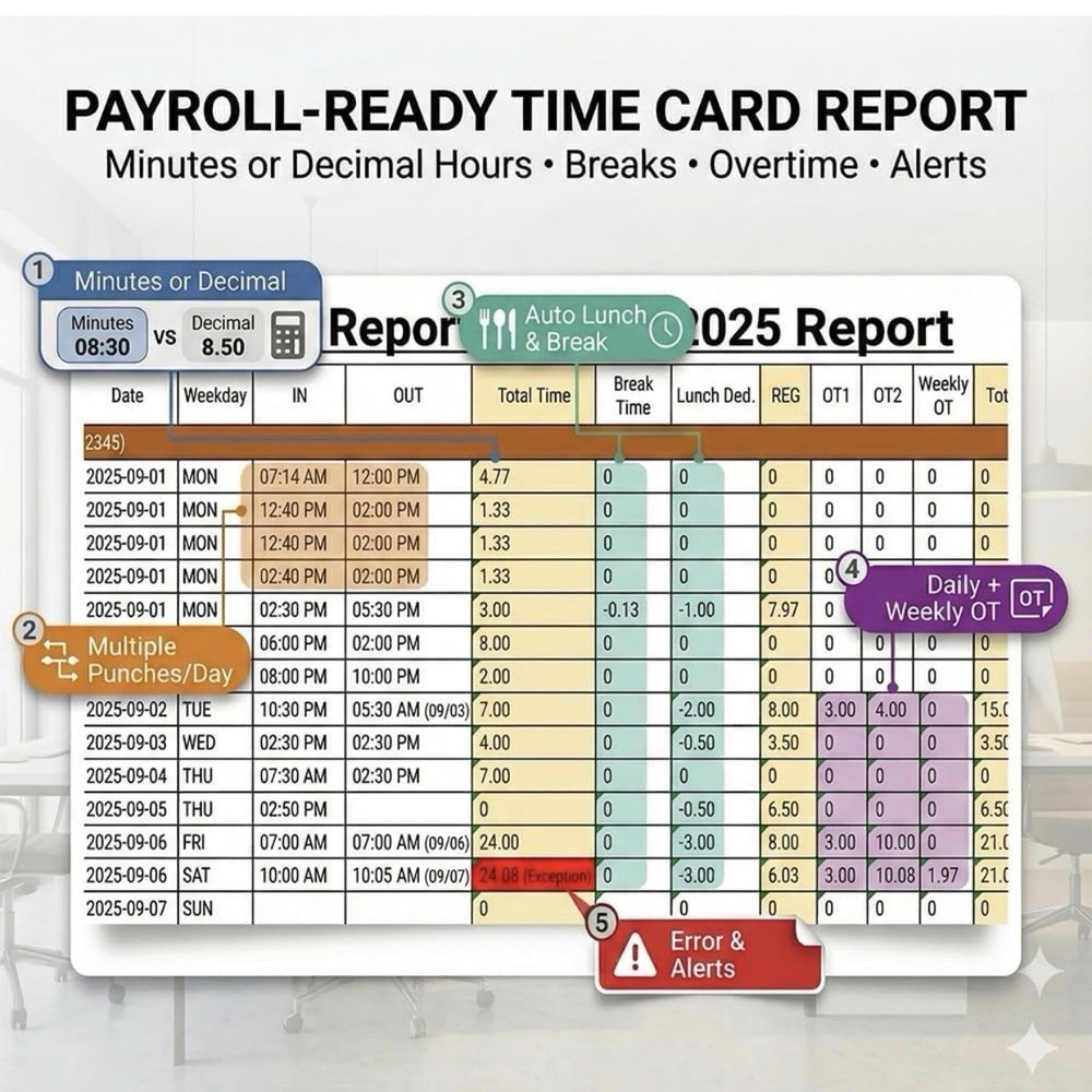 App-Based Time Clock – Fingerprint Attendance for Small Business, iOS/Android