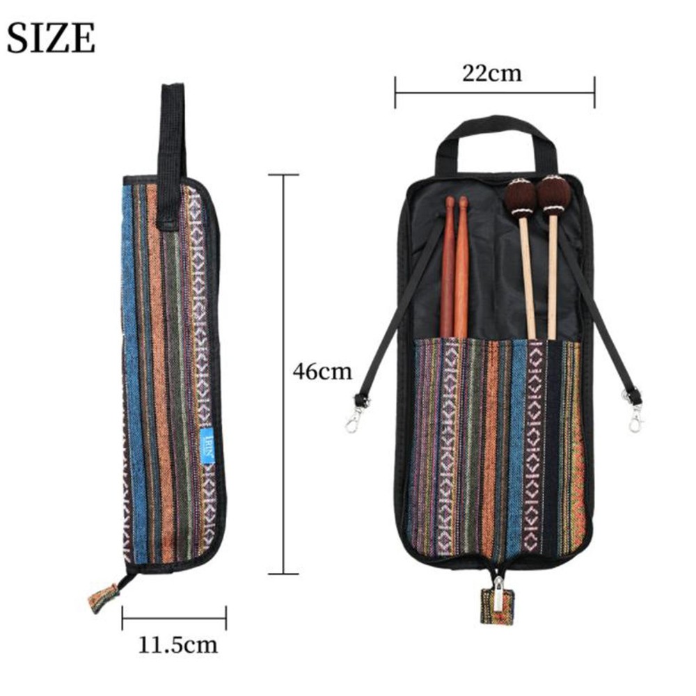 Printed Drumsticks Bag Holder with Floor Tom Hooks Percussion Accessories