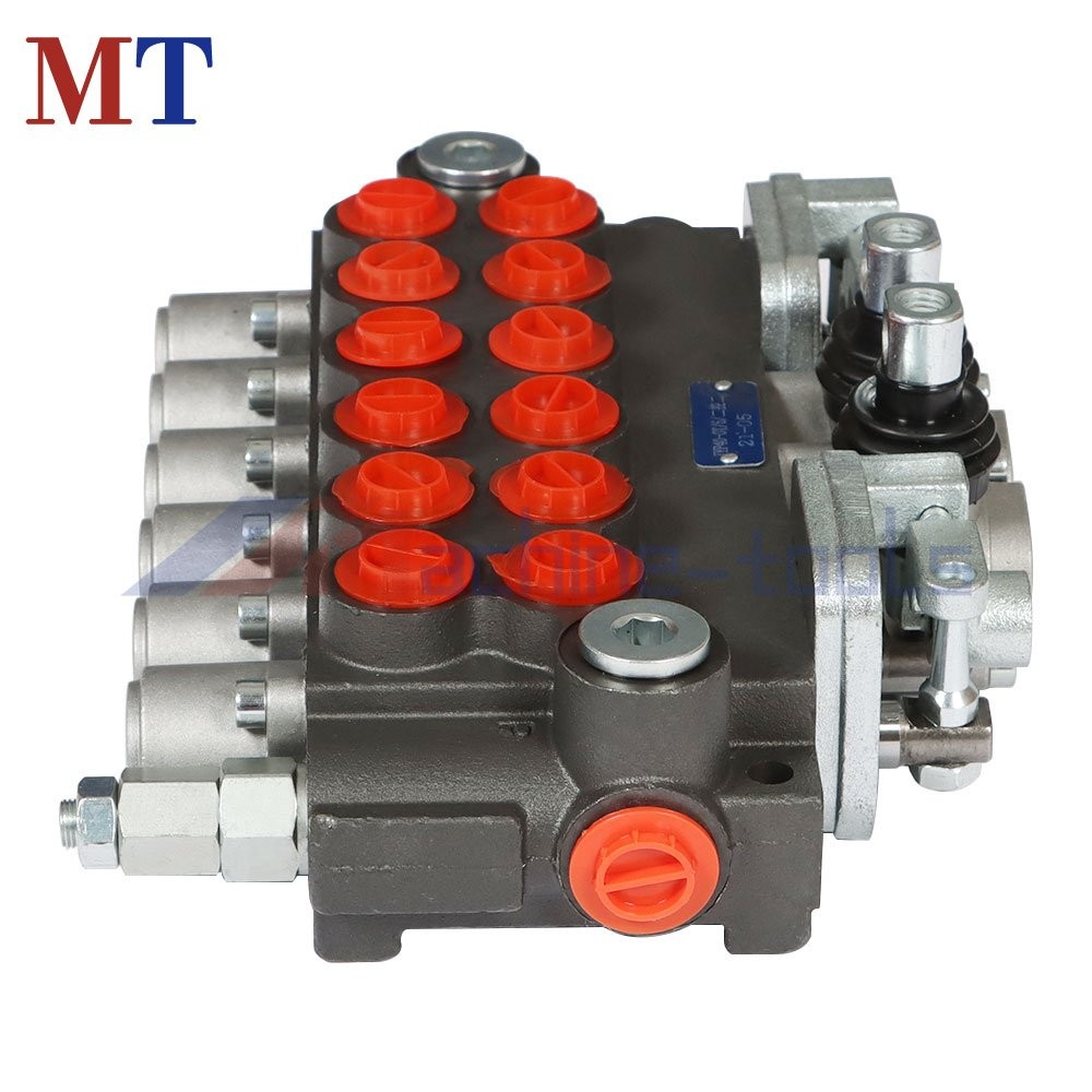 6 Spool Hydraulic Backhoe Directional Control Valve With 2 Joysticks 11GPM