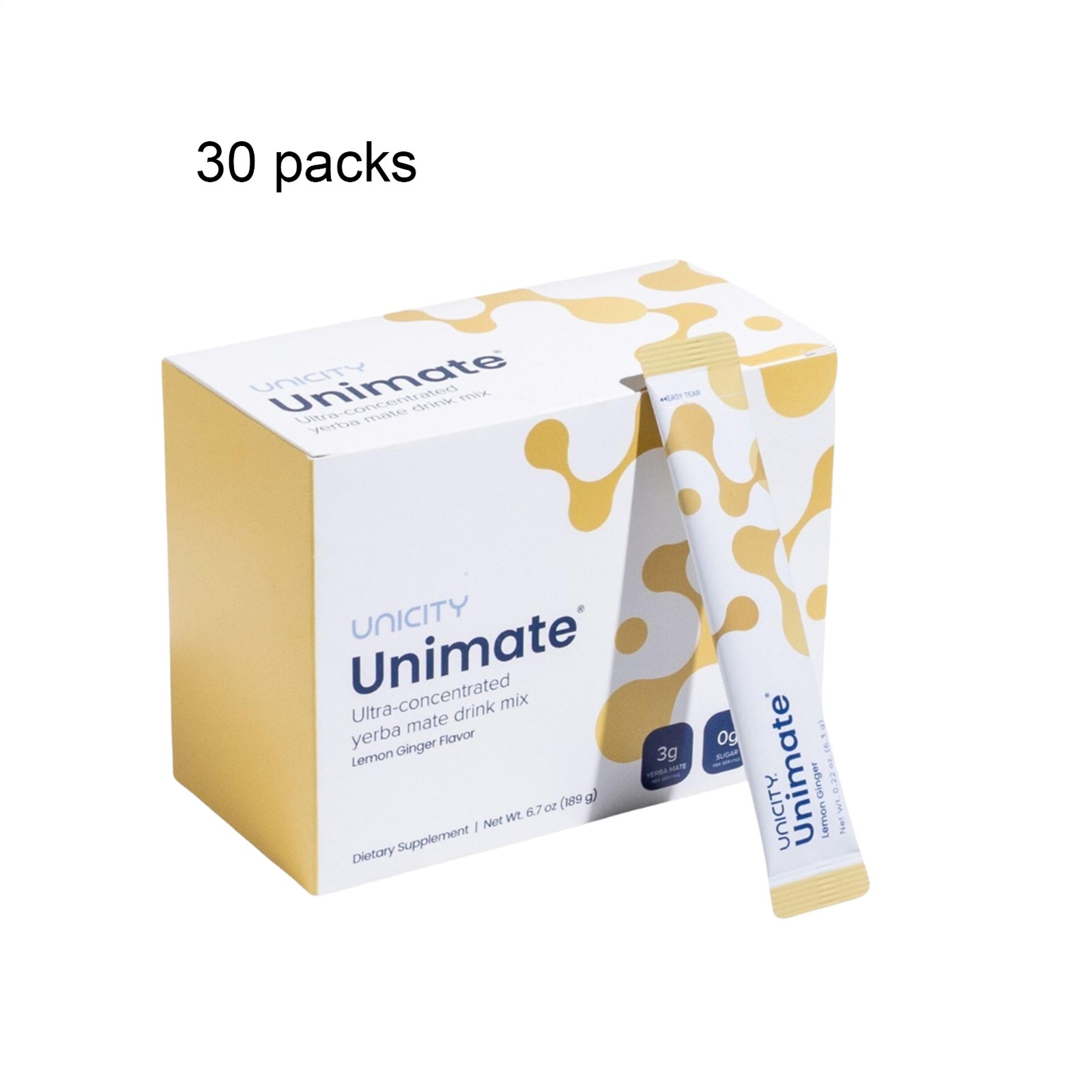 Unicity Unimate Yerba Mate Supplement LEMON GINGER 90/60/30 Packs~ Exp 2026