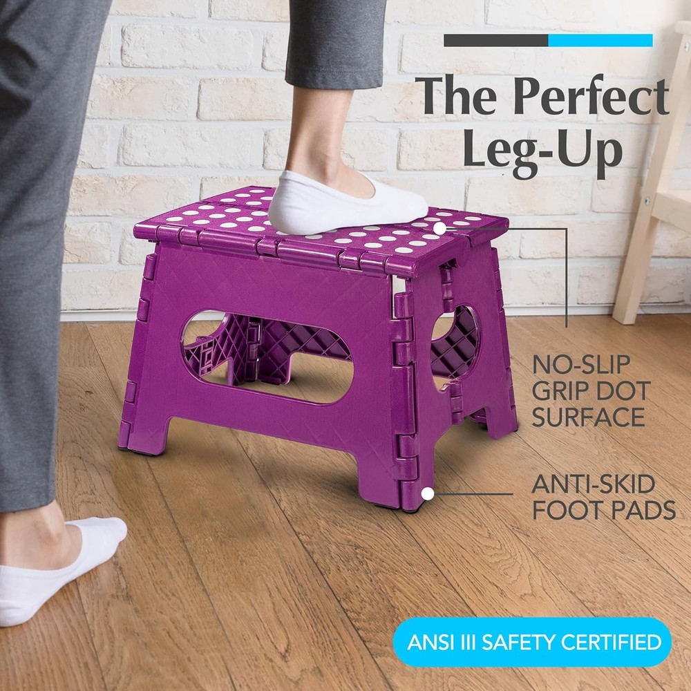 Folding Step Stool Lightweight Support Adults and Safe Enough for Kids