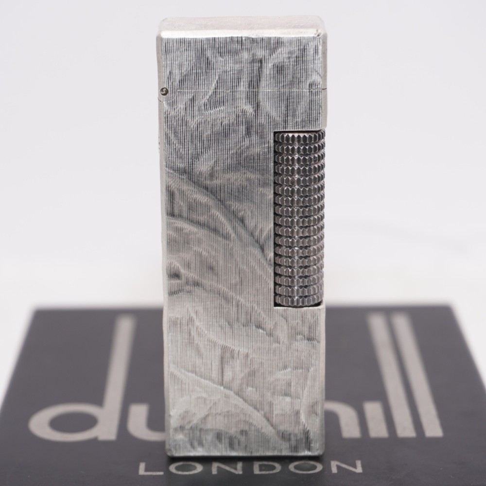 Dunhill Lighter Silver plate Silk Moire Pattern_Ultrasonically cleaned