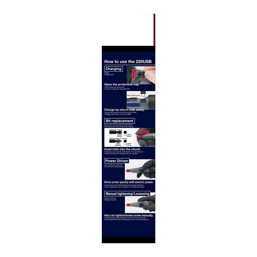 Rechargeable Cordless Screwdriver with Ergonomic Design & Interchangeable Bits