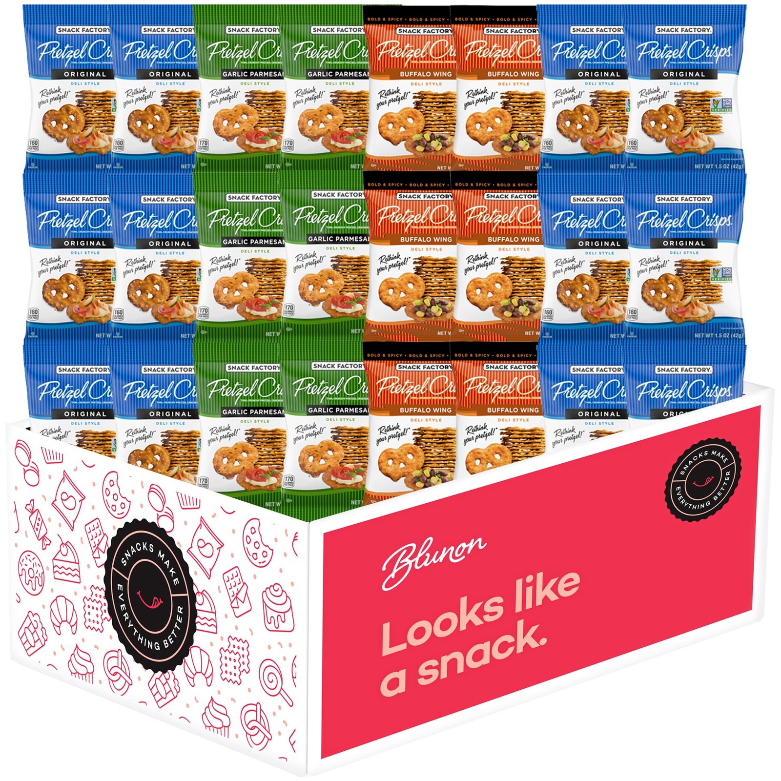 Pretzel Crisps Variety Pack - Bulk Assortment Snack 1.57 Ounce (Pack of 23)