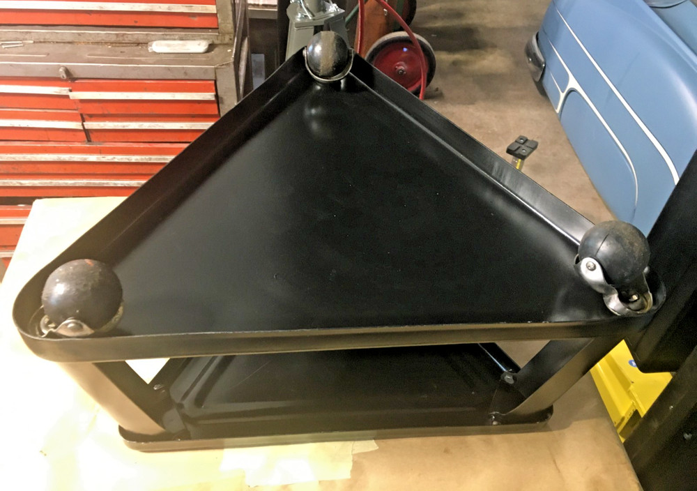 Mechanics Rolling Triangular Seat W/Shelf Vintage