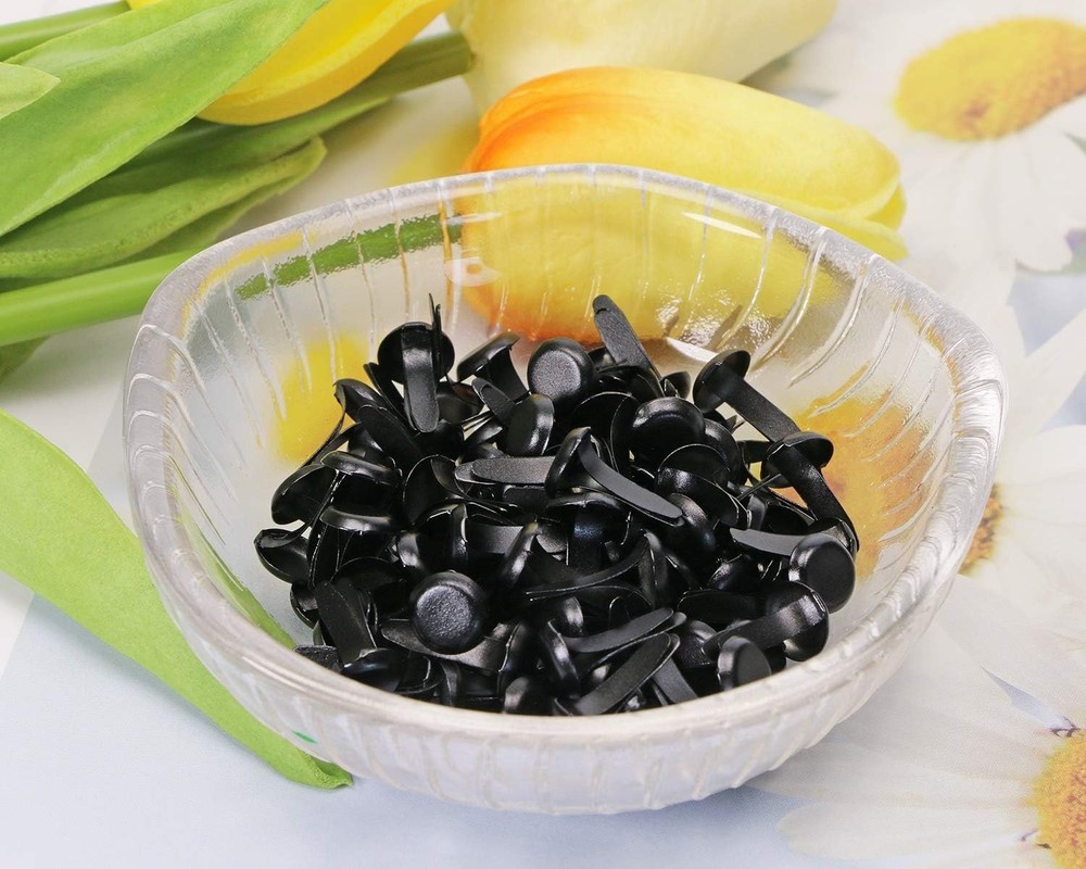 Versatile 100Pcs Black Brass Brads - Mini Fasteners for Scrapbooking Projects