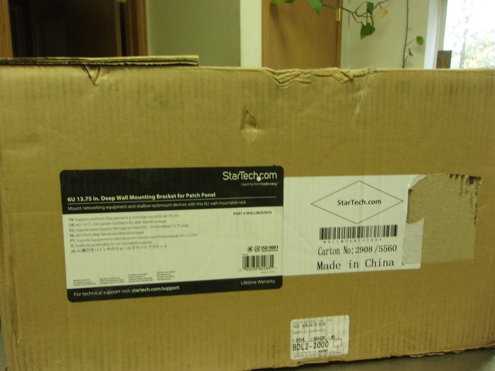 6u 13.75 In. Deep Wall Mounting Bracket For Patch Panel Part # Wallmount 6