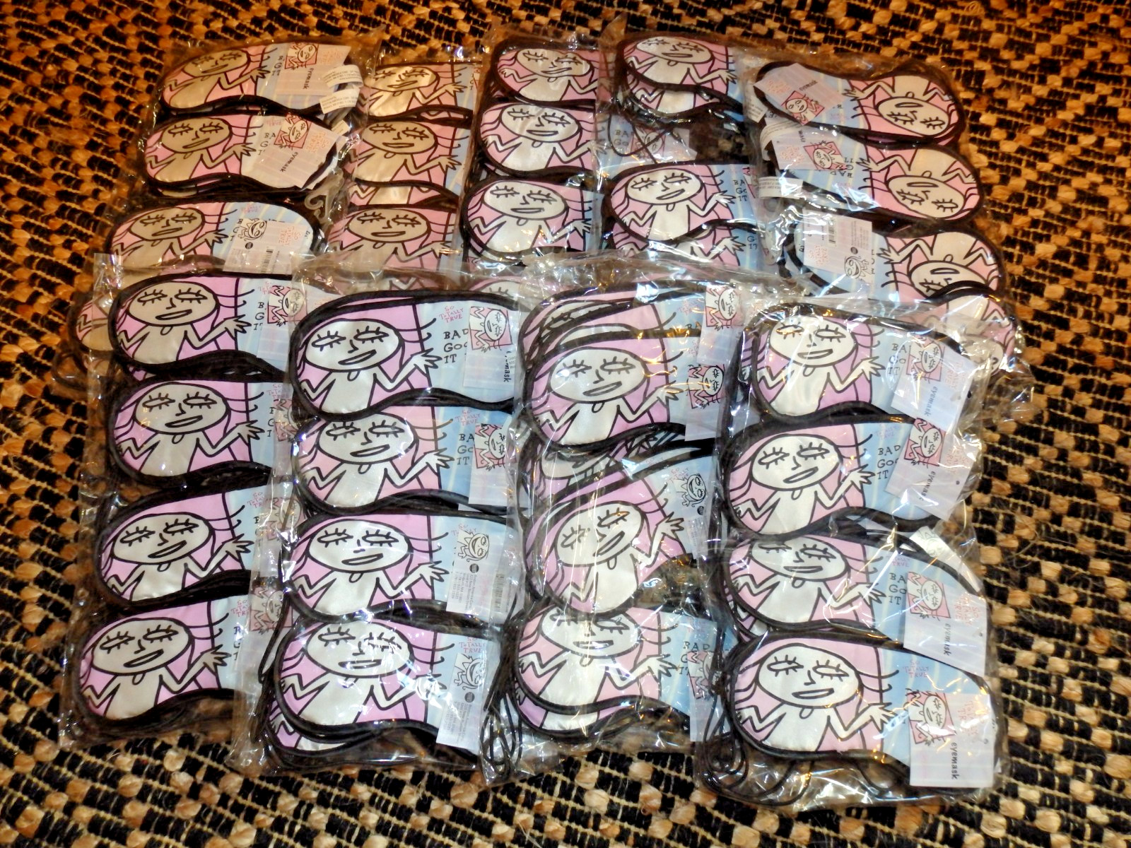 (108) BULK WHOLESALE Vintage Lot of Jim Benton So Totally True Eye mask's *NIP!