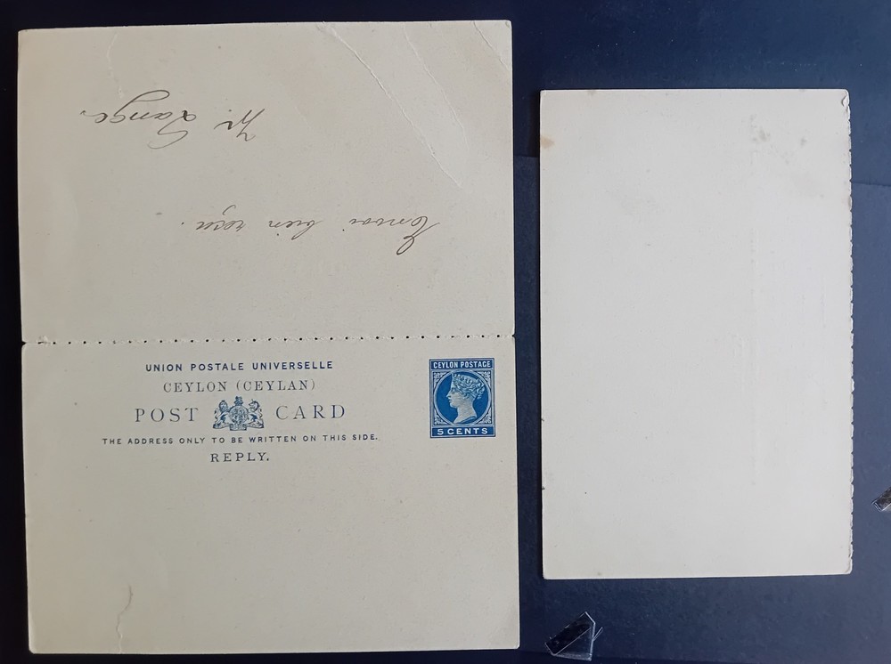 Ceylon 1892-3 Post Card #C60