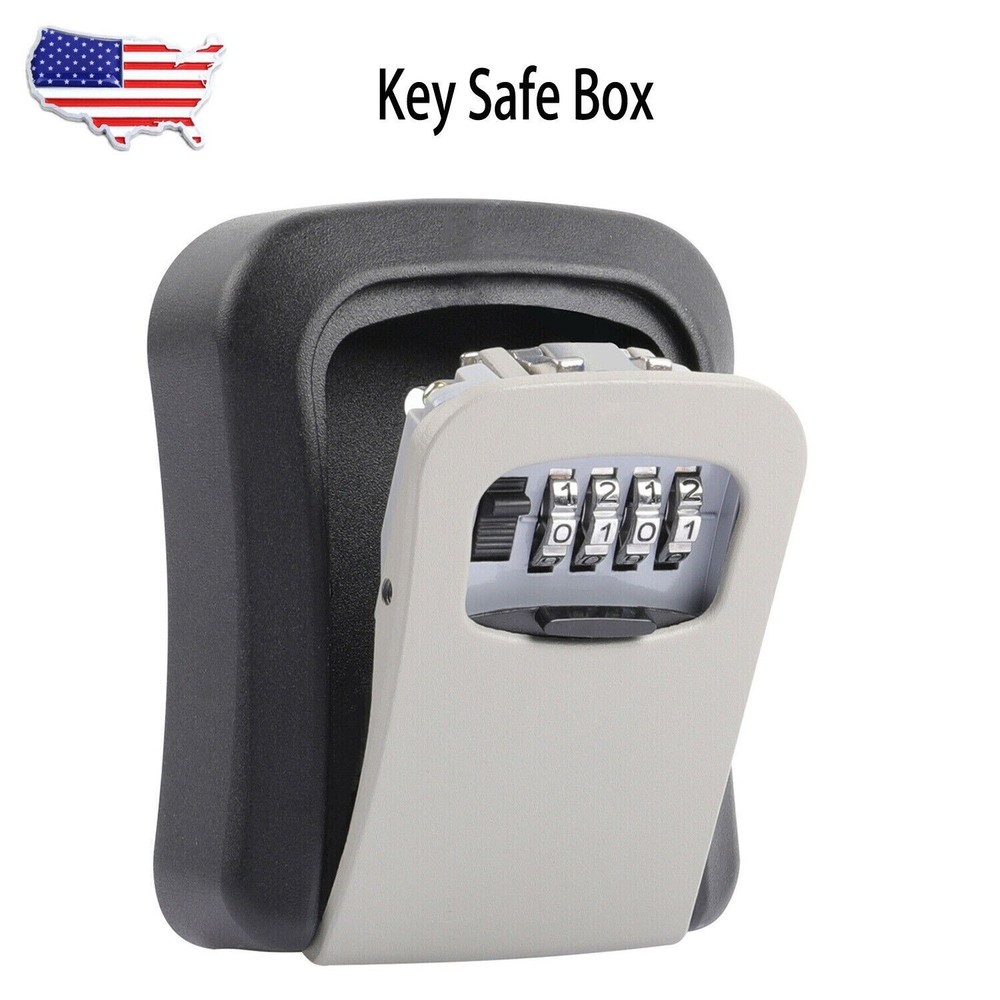 4 Digit Key Safe Lock Box Combination Wall Mount Security Storage Case Organizer
