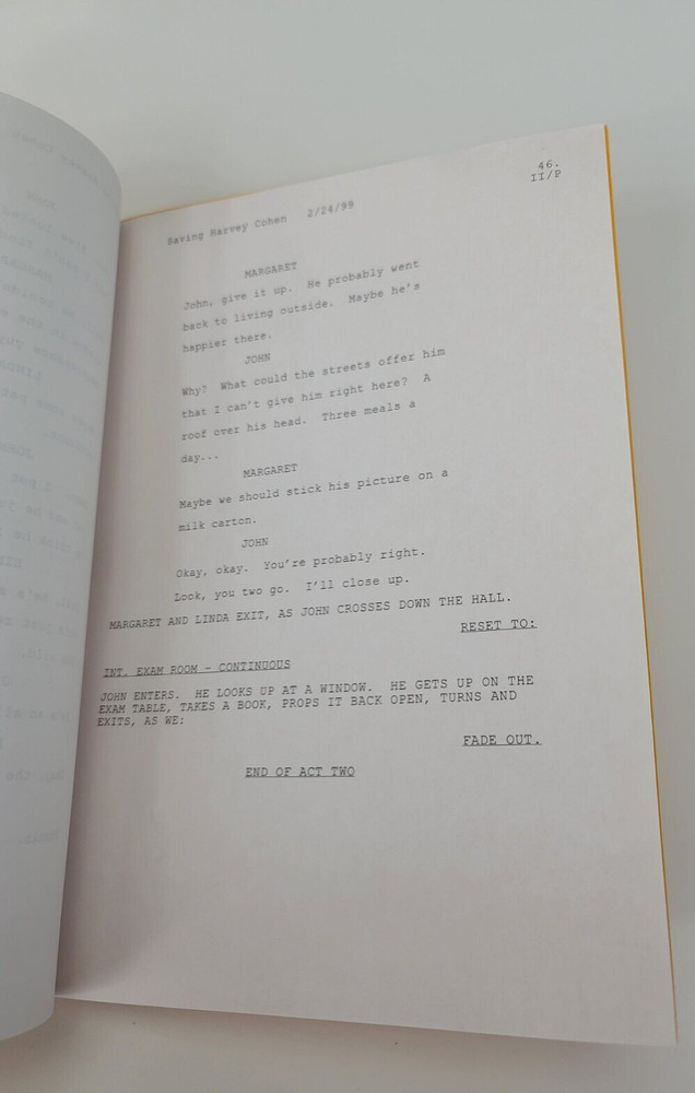 BECKER / Eric Cohen 1999 TV Script, Ted Danson "Saving Harvey Cohen"