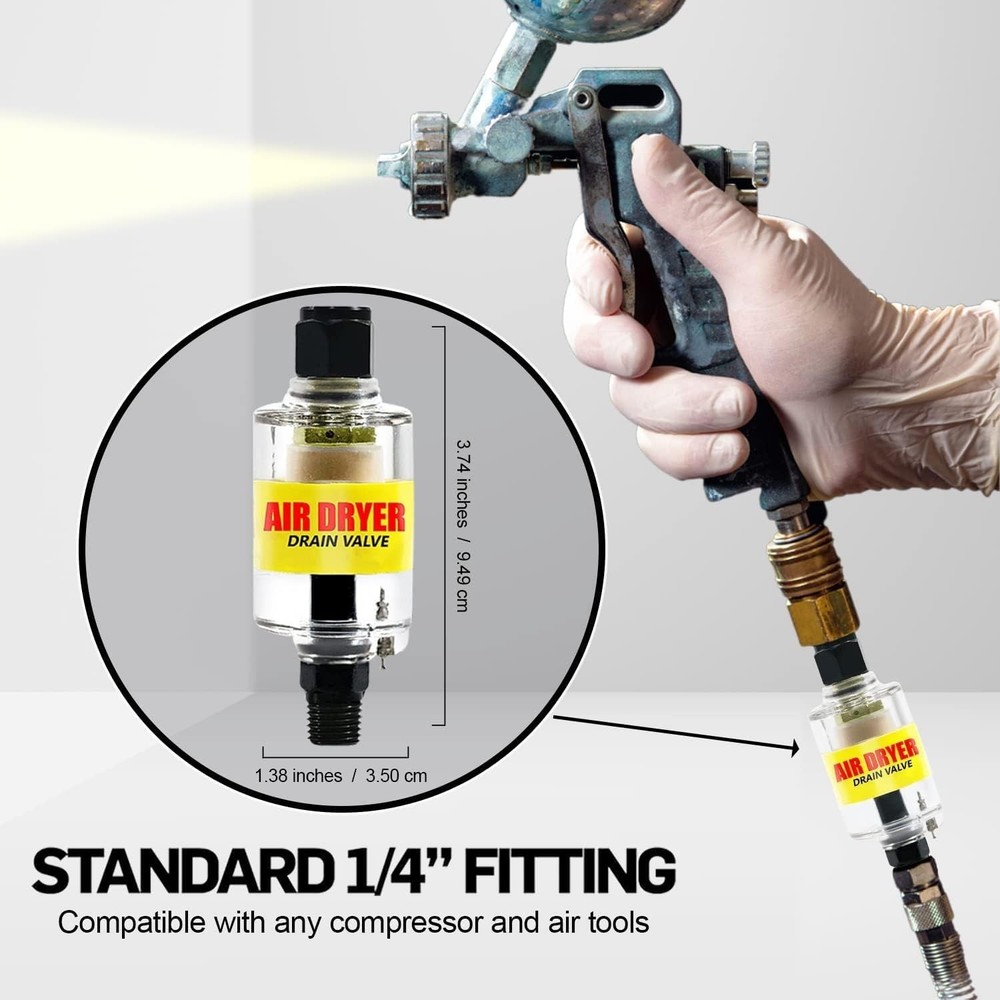 Compact Air Tool Moisture Protector with Push Button Eject - 1/4" NPT Design