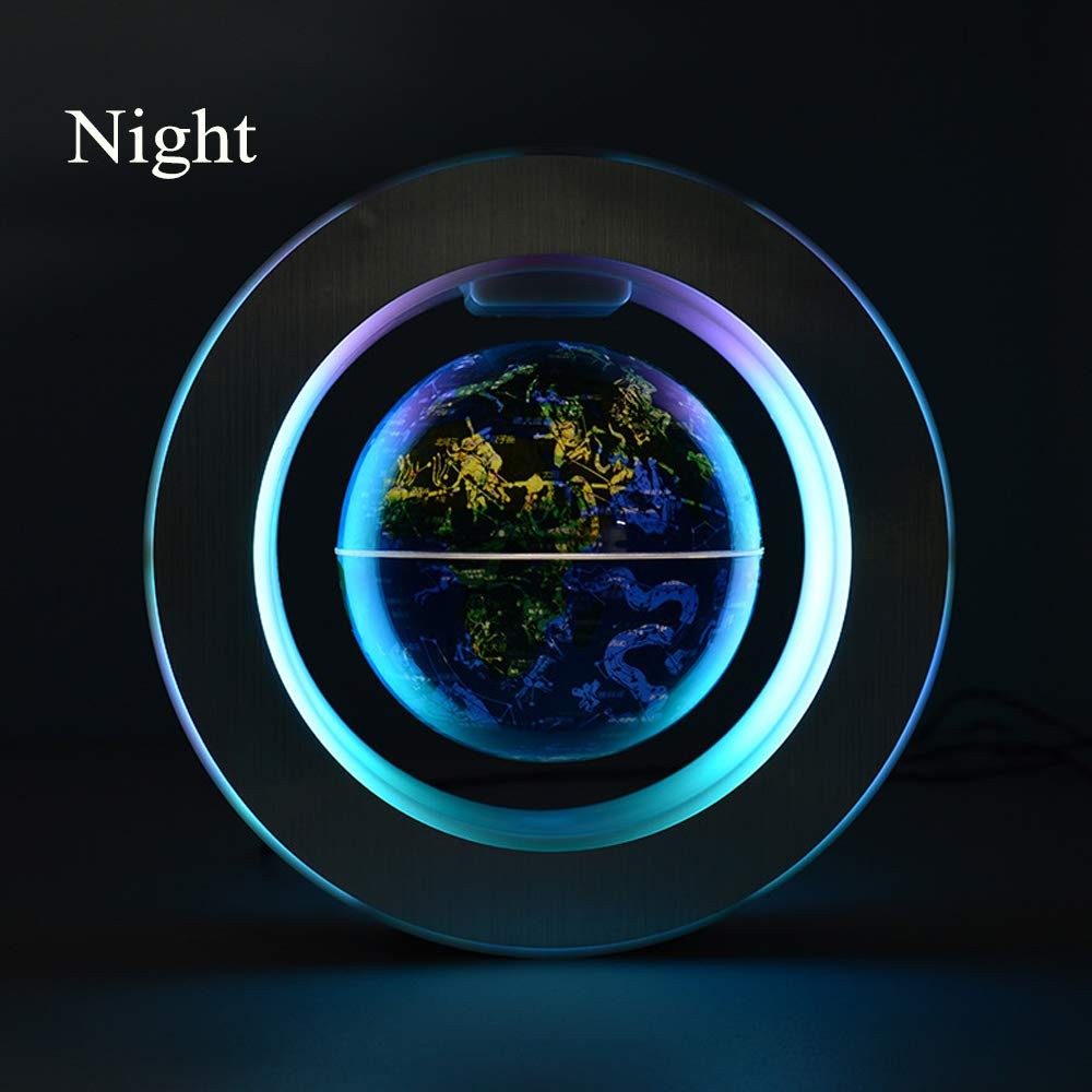 Magnetic Levitation Floating World Map with Constellations LED Light Globe 2...
