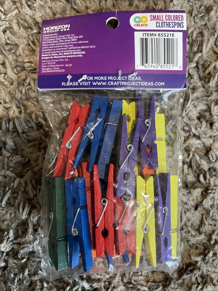 Go Create Small Colored Clothespins 24 Pack