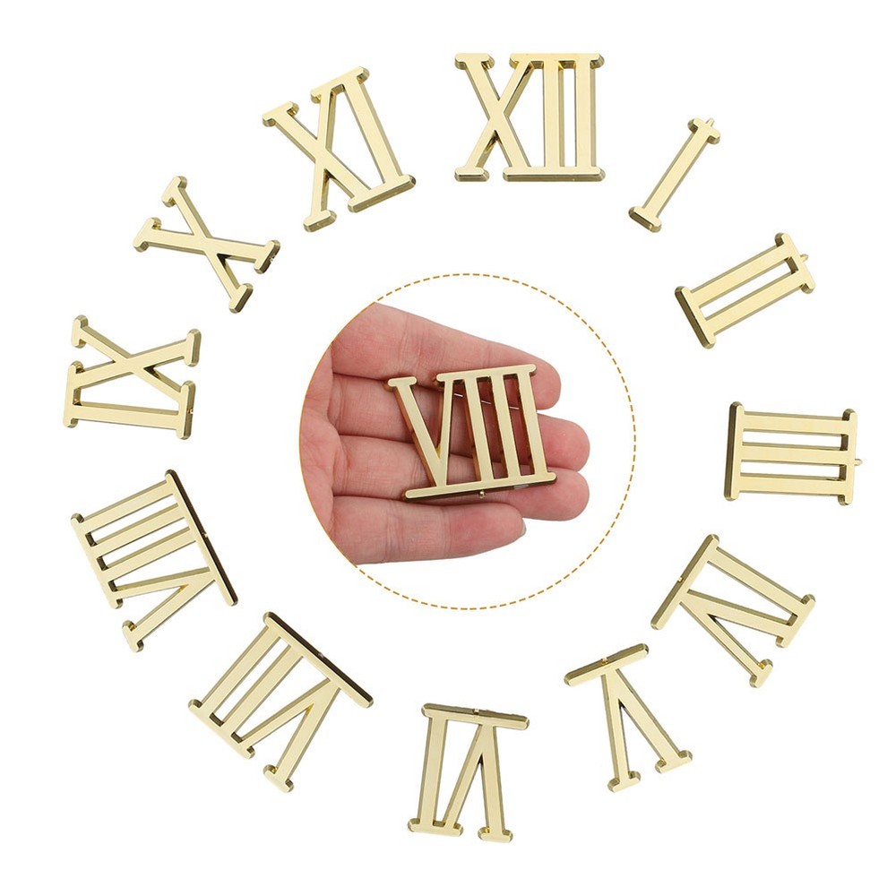 2 Sets Clock Numbers for Making Electroplated Hands Roman Numerals Components